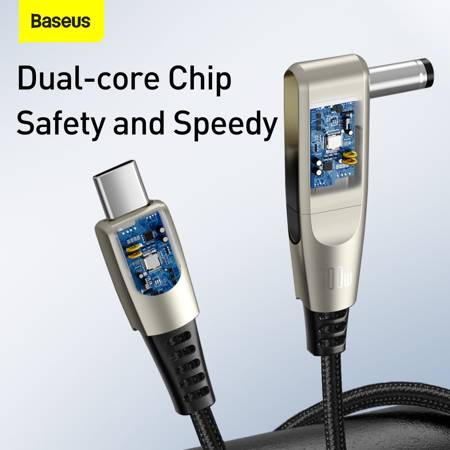 Бързо зареждащ кабел за данни Baseus Flash Series с кръгла глава Type C към C + DC 100W 2m