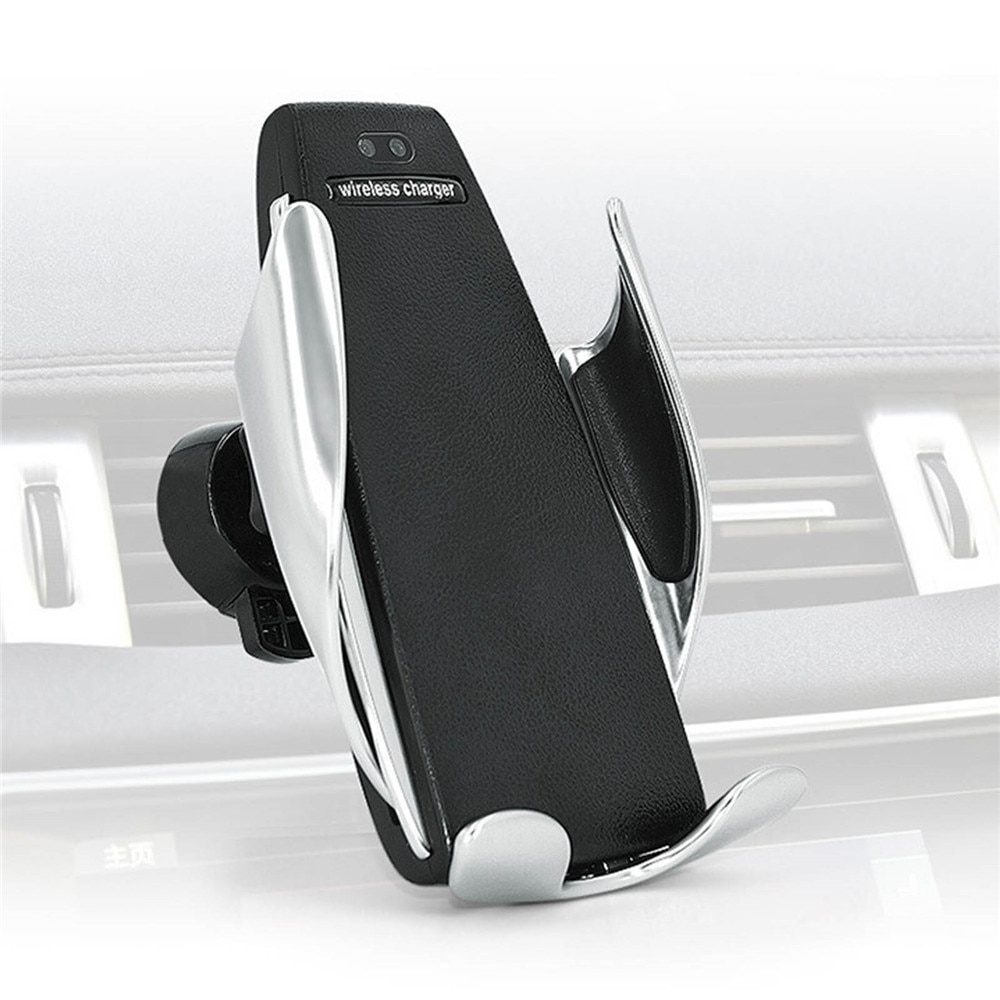 Автоматична стойка за смартфон за кола с безжично зареждане