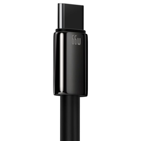 USB кабел Tungsten Gold, Baseus към Type-C, 66W, 1m (черен)