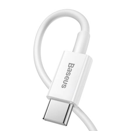 USB кабел Superior Series, Baseus USB-C към Lightning, 20W, PD, 25см (бял)