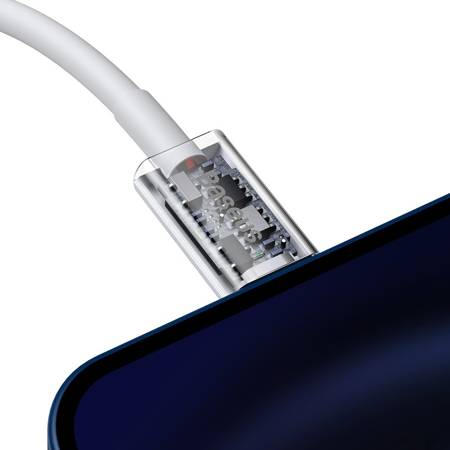 USB кабел Superior Series, Baseus USB-C към Lightning, 20W, PD, 25см (бял)