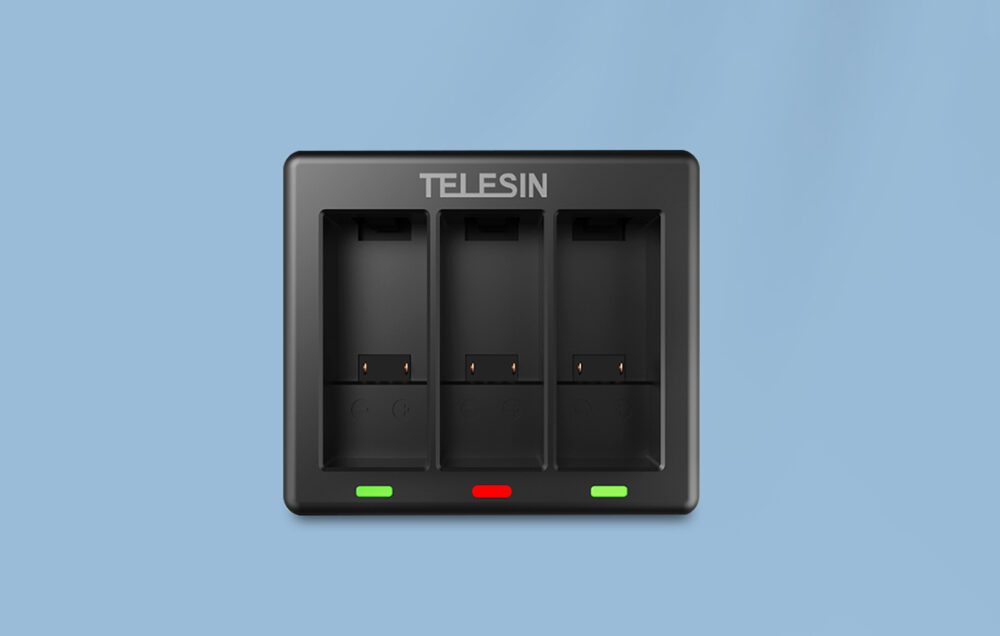 Зарядно устройство с 3 слота Telesin за GoPro Hero 9/10/11 + 2 батерии