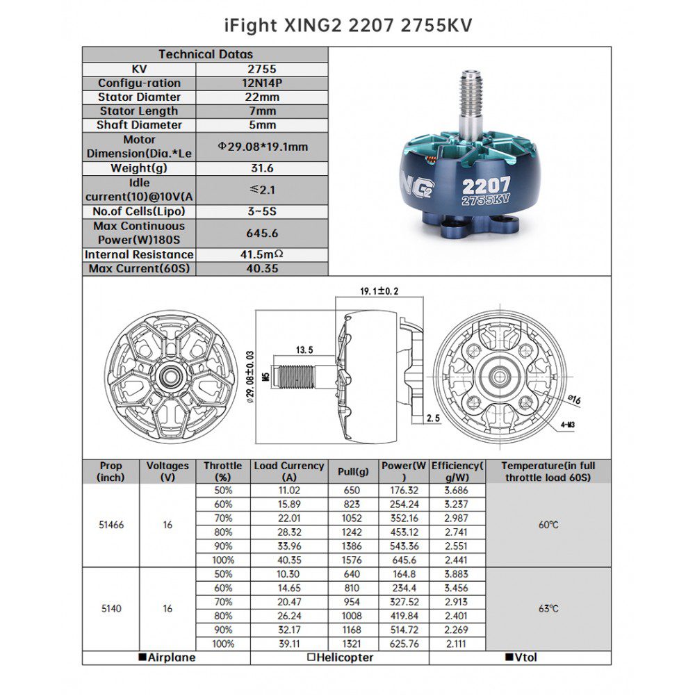 XING2 2207 4S 6S FPV Motor Unibell