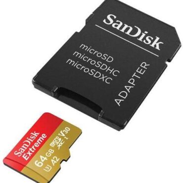 64GB MicroSD карта с памет SANDISK EXTREME, 160MB/S, CLASS 10, UHS-1 U3