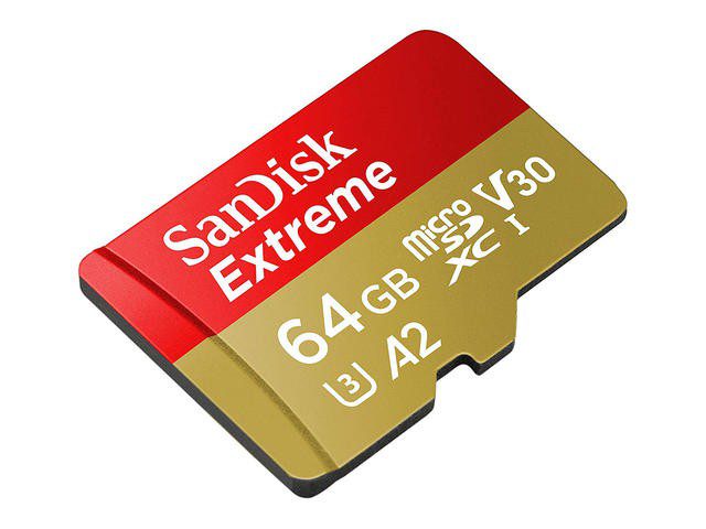 64GB MicroSD карта с памет SANDISK EXTREME, 170MB/S, CLASS 10, UHS-1 U3