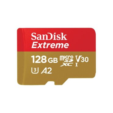 128GB MicroSD карта с памет SANDISK EXTREME, 160MB/S, CLASS 10, UHS-1 U3