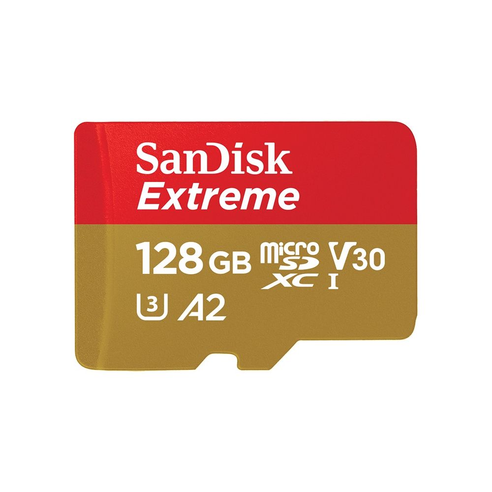 128GB MicroSD карта с памет SANDISK EXTREME, 190MB/S, CLASS 10, UHS-1 U3