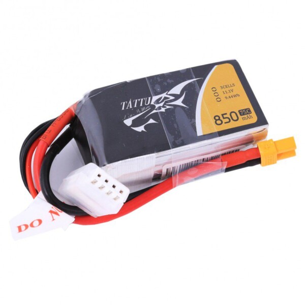 Батерия за рейсинг дрон Tattu 850mAh 11.1V 75C 3S1P